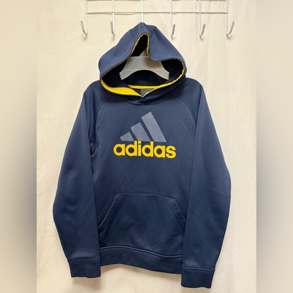 Adidas Kids Hoodie Navy Blue and Yellow Youth
(Medium 10-12) 0129